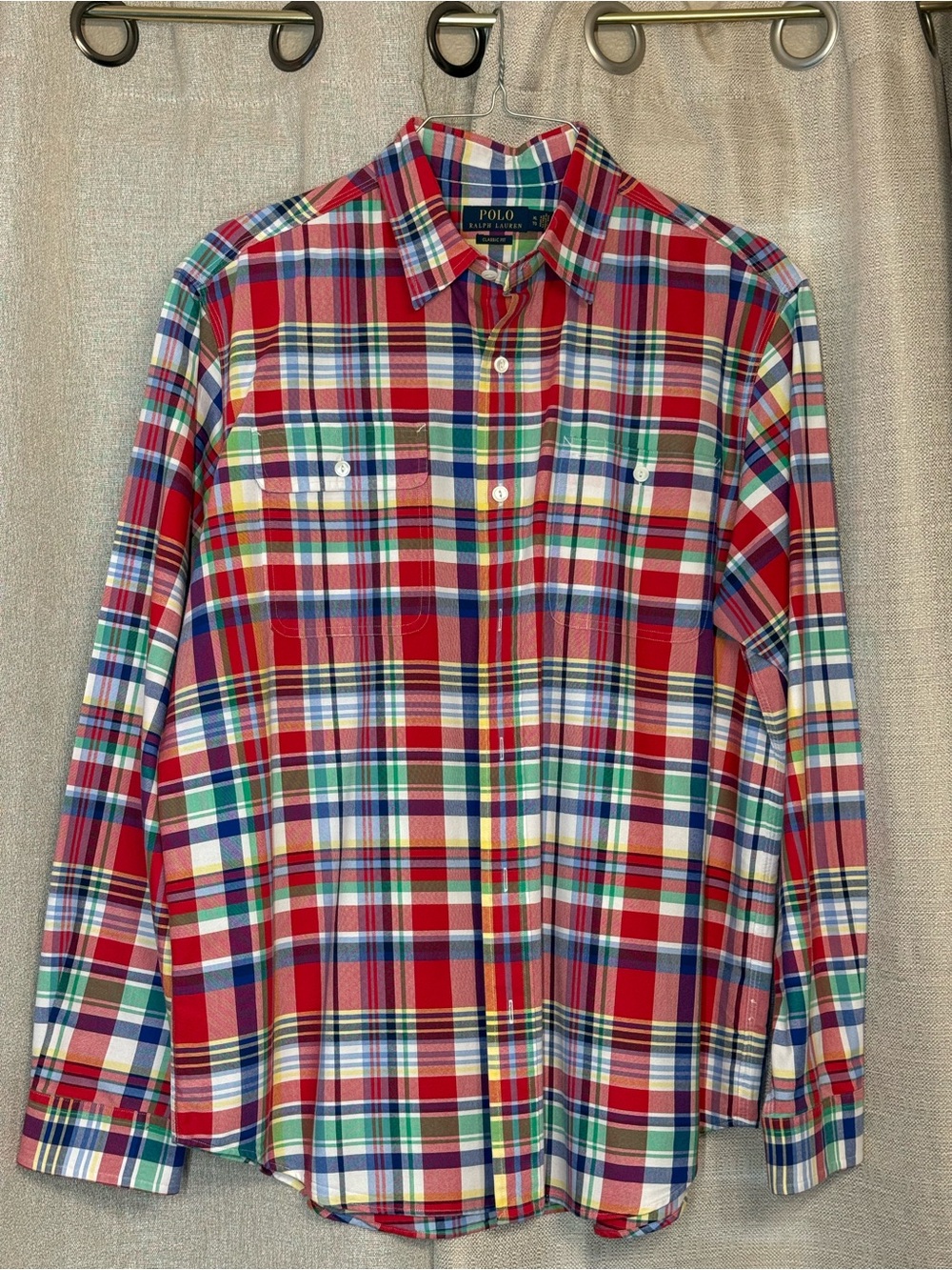 Polo by Ralph Lauren Red Green Blue Plaid Button-Down Shirt